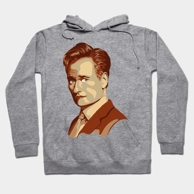 Conan O'Brien Portrait Hoodie by Slightly Unhinged